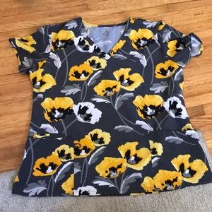 Floral scrub top